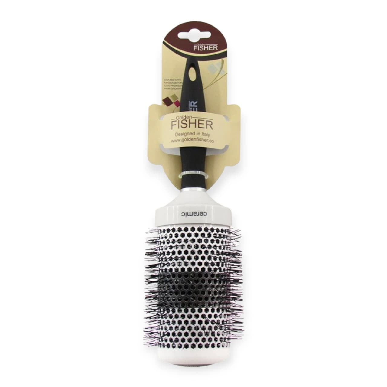 برس مو گرد سرامیکی گلدن فیشر GOLDEN FISHER شماره 52 مدل G28 — تصویر ۲