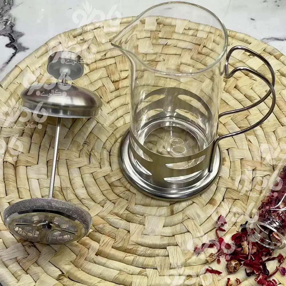 فرنچ پرس پیرکس دسته استیل — تصویر ۸