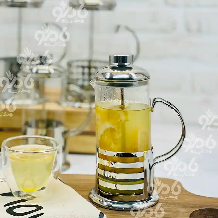 فرنچ پرس پیرکس دسته استیل — تصویر ۳
