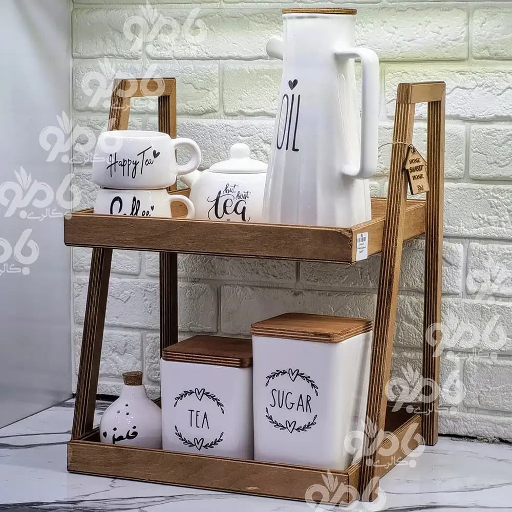 استند چوبی پلای وود 2 طبقه 30*30 — تصویر ۲