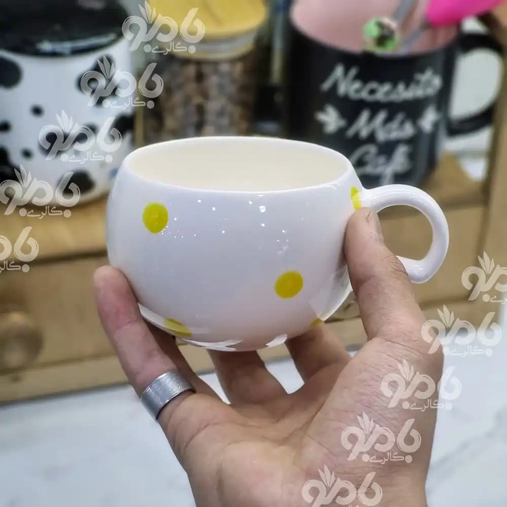 فنجان سرامیکی تپل مینیمال توپی — تصویر ۲