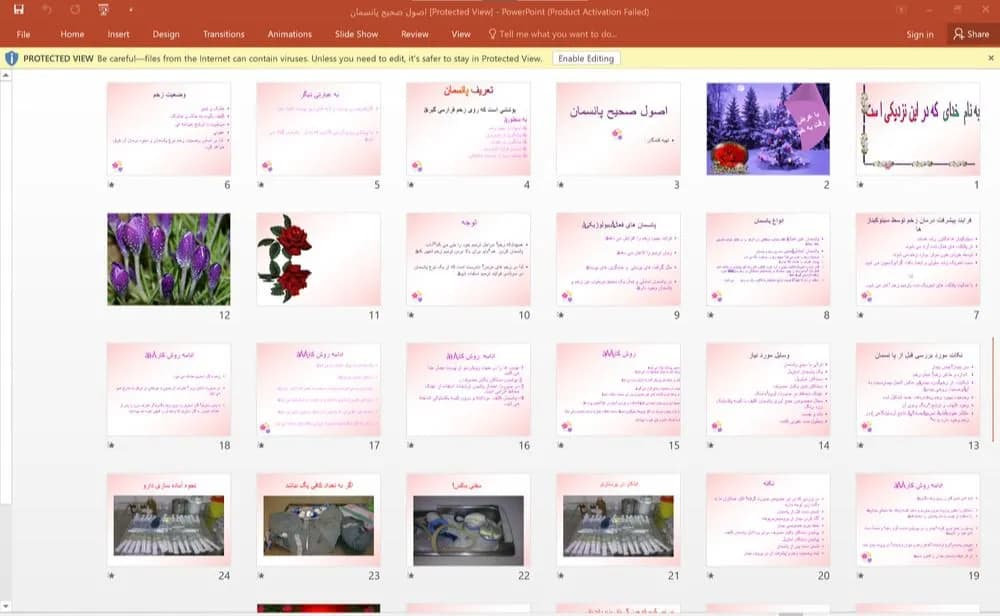 پاورپوینت اصول صحیح پانسمان