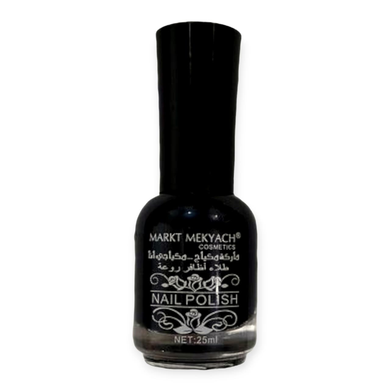 لاک مشکی ناخن برند مارکت مکیاچ MARKT MEKYACH حجم 25 میلی لیتر