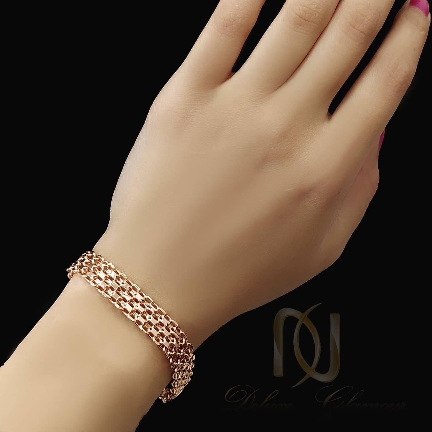 دستبند زنانه استیل طرح طلا ds-n679 — تصویر ۲