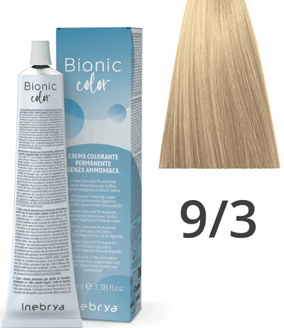 بیونیک 9.3 رنگ مو بلوند خیلی روشن طلایی اینبریا بدون آمونیاک(Inebrya Bionic Hair Color Cream 100 ml)