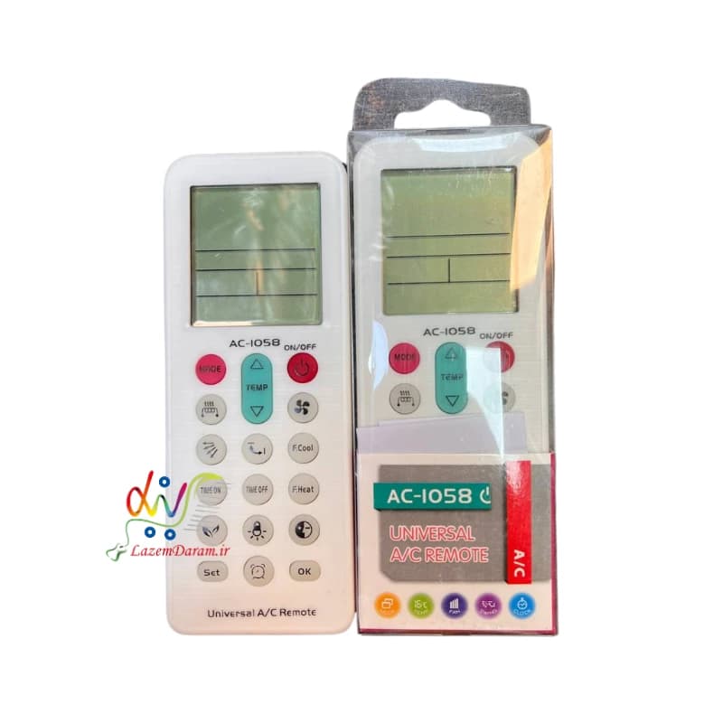 کنترل همه‌کاره کولر گازی مدل AC-1058 (بک‌لایت‌دار و چراغ‌قوه‌دار)