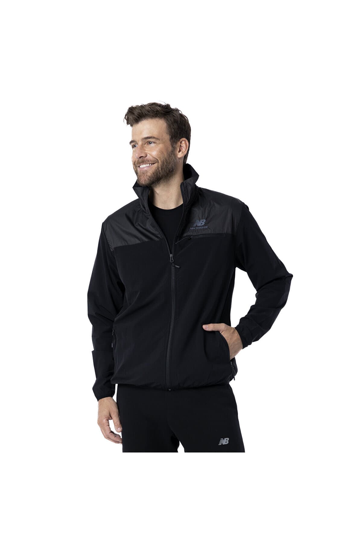 بارانی اسپرت نیو بالانس مردانه پارچه مشکی اسپرت راسته Regular/رگولار بیسیک اسپرت | New Balance APP119 TR — تصویر ۲