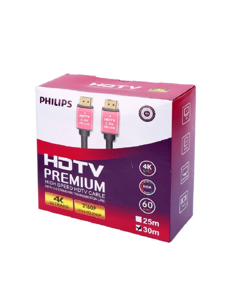 کابل PHILIPS HDMI 4K 19+1 30M (آی سی دار) — تصویر ۲