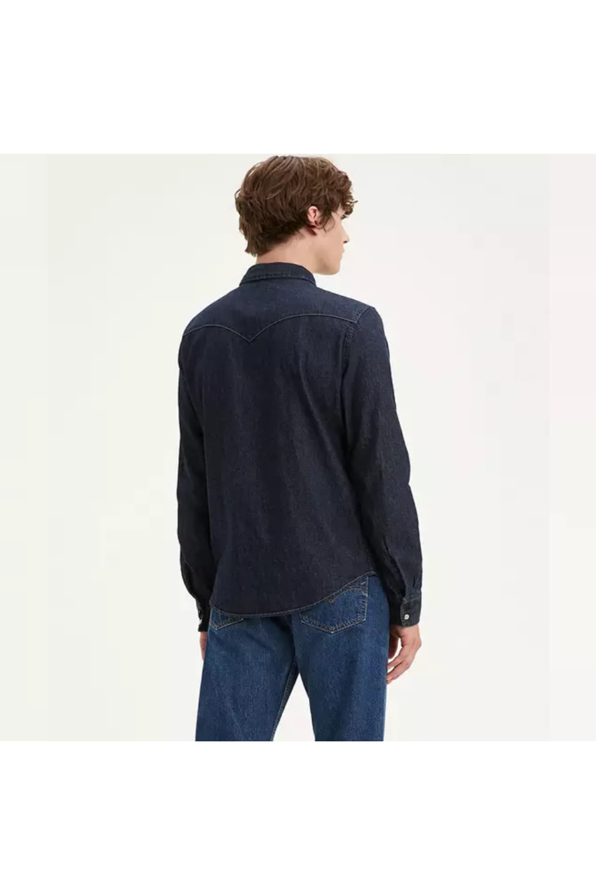 پیراهن لیوایز مردانه پنبه ای آبی راسته Slim/اسلیم فیت Slim/اسلیم فیت Daily/روزانه | Levi’s 85745-0002 TR — تصویر ۲