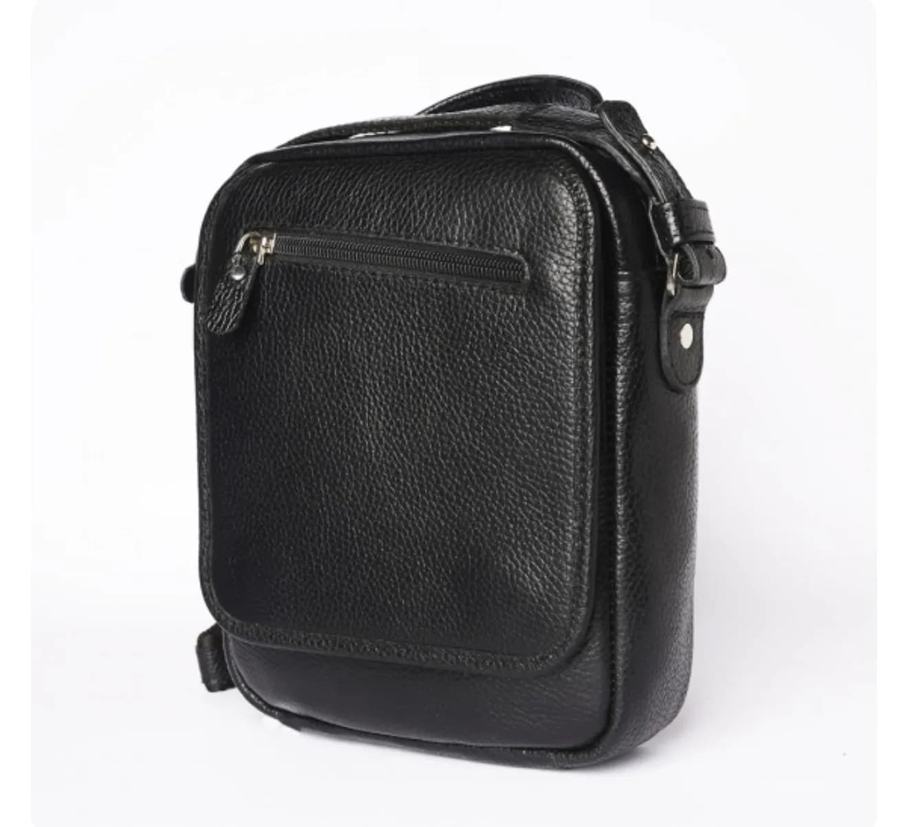 کیف دوشی چرم طبیعی مردانه طرح فارا — تصویر ۴