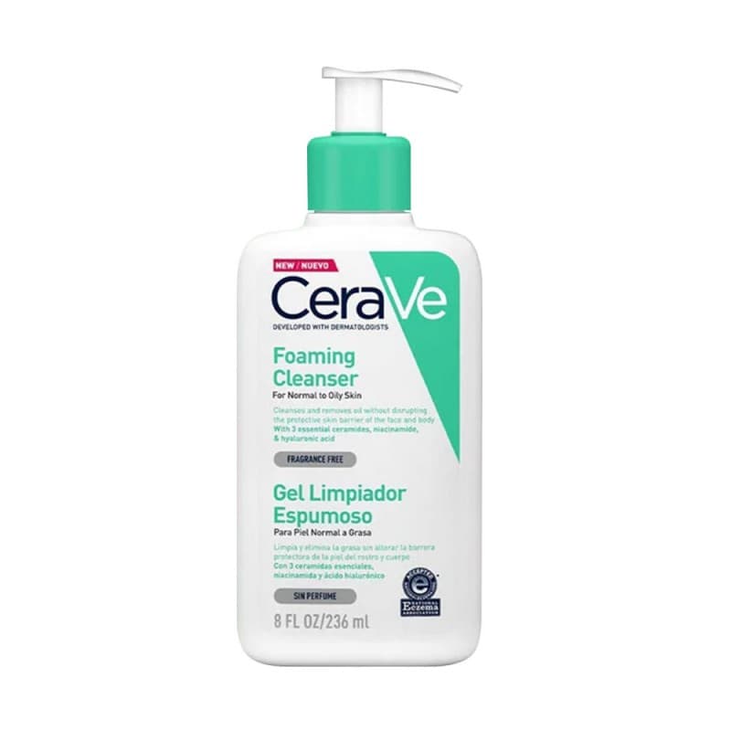 فوم شستشوی صورت سراوی Cerave – مخصوص پوست نرمال و چرب (نیاسینامید و هیالورونیک اسید)