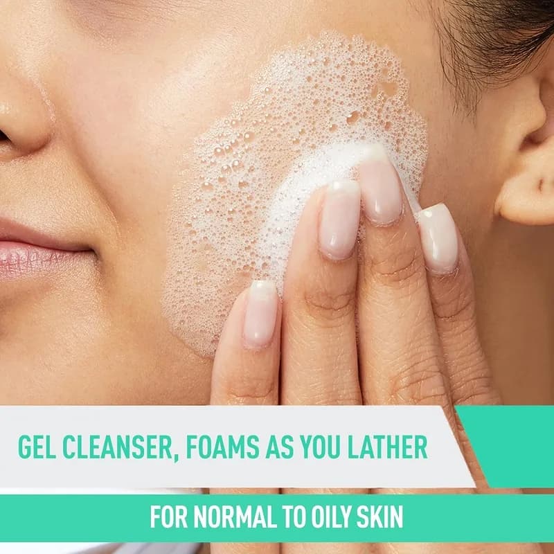 فوم شستشوی صورت سراوی Cerave – مخصوص پوست نرمال و چرب (نیاسینامید و هیالورونیک اسید) — تصویر ۴