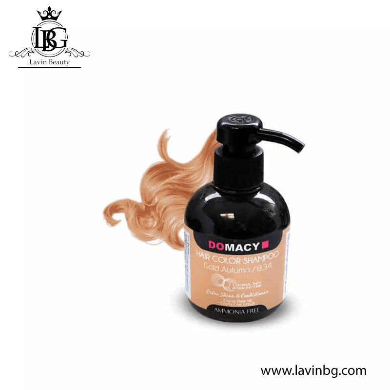 شامپو رنگساژ دوماسی رنگ طلایی پاییزی شماره 8/34 حجم 300 میل – Domacy