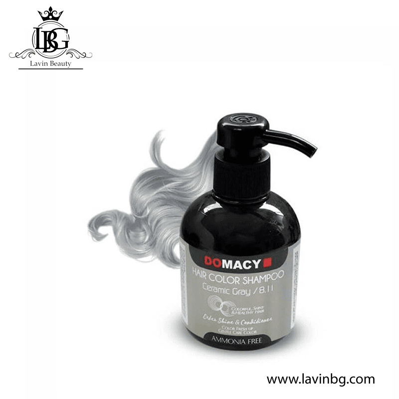 شامپو رنگساژ دوماسی رنگ خاکستری سرامیکی شماره 8/11 حجم 300 میل – Domacy