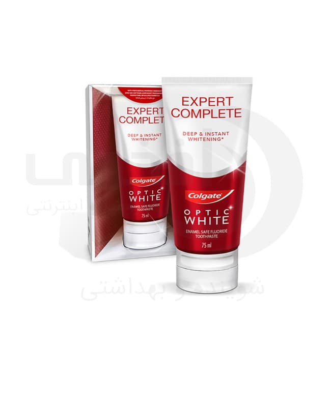 خمیر دندان سفید کننده قوی کلگیت Colgate مدل Optic White Expert حجم 75 میل