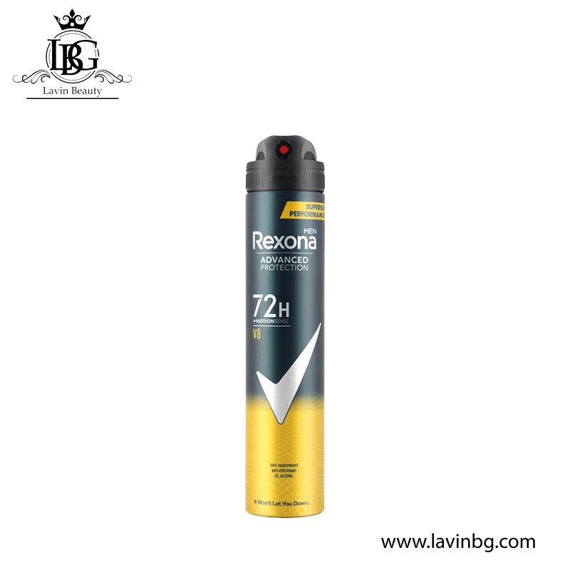 اسپری ضد تعریق مردانه رکسونا مدل Advanced V8 ماندگاری 72 ساعته حجم 200 میل – Rexona