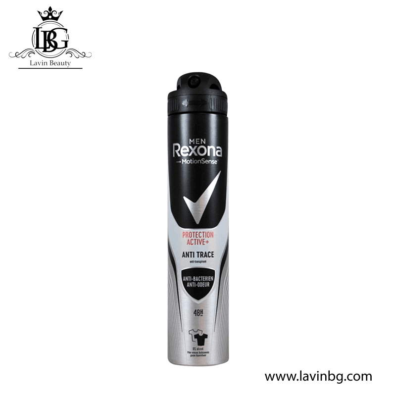 اسپری ضد تعریق مردانه رکسونا مدل Protection Active Anti Trace ماندگاری 48 ساعته حجم 200 میل – Rexona