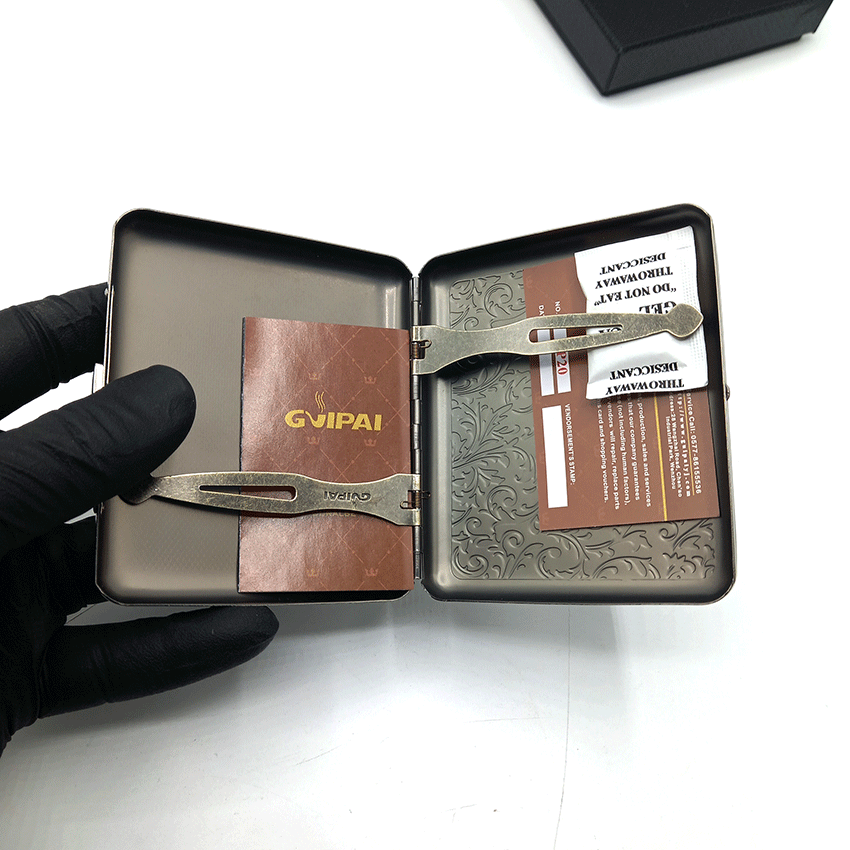 جاسیگاری (قوطی سیگار) فلزی گوپای طرح اسلیمی کد D2106 — تصویر ۵