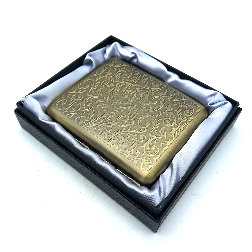 جاسیگاری (قوطی سیگار) فلزی گوپای طرح اسلیمی کد D2106 — تصویر ۴