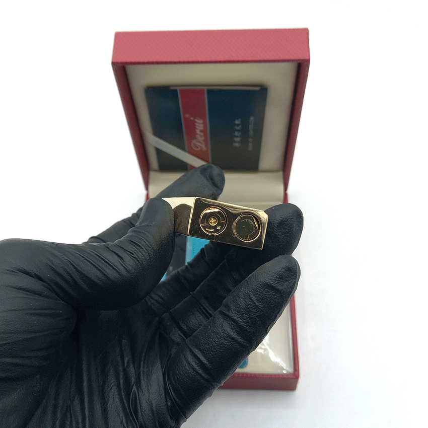 فندک گازی دروی طلایی مدل اسلیم بغل زن کد d47 — تصویر ۵