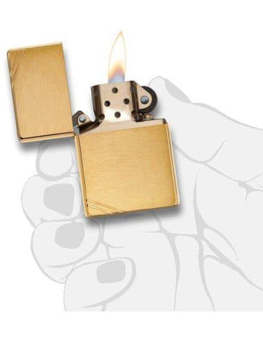 فندک زیپو Zippo 240 (Brushed Brass Vintage) — تصویر ۳