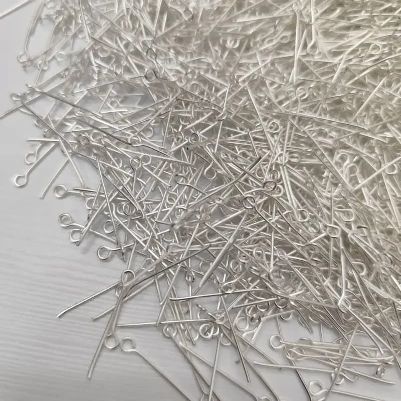 میخ ته گرد نقره ای روشن 2.4سانت(20 گرمی)عمده و جزئی — تصویر ۲