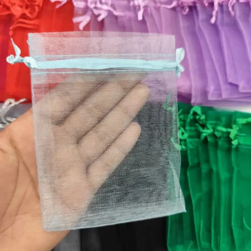 کیسه حریر آبی 8*12سانت (50عددی) — تصویر ۲