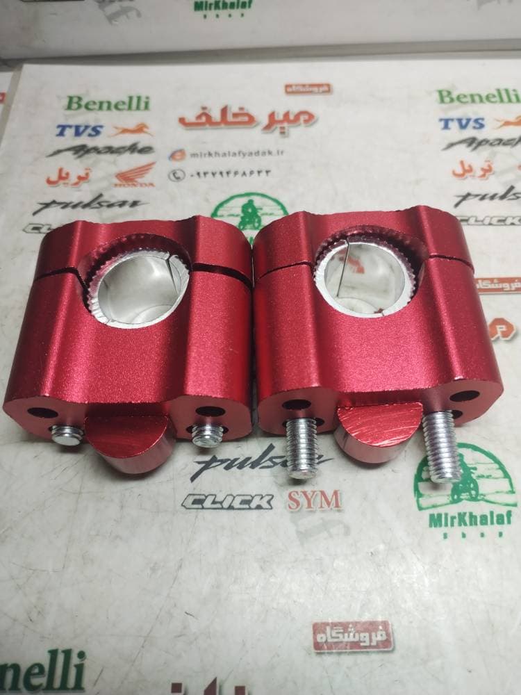 بست میله (لوله) فرمان گاوی انواع موتور و تریل گلد رادیسون و t 2 تی (قرمز) جفتی — تصویر ۲