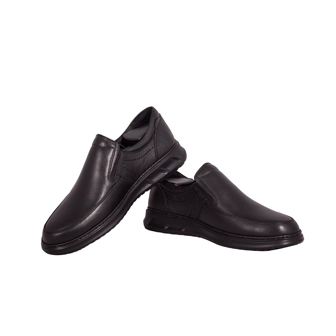 کفش طبی چرم طبیعی مشکی کد 0386 — تصویر ۳
