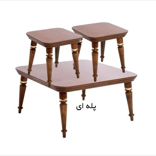 میز عسلی چوب روس رنگی پایه خراطی فیلبندشاپ مدل 826266