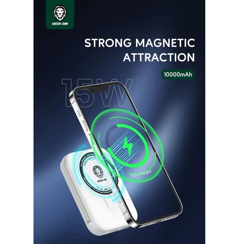 پاوربانک مگ سیف موناکو 10000 میلی آمپر گرین Green monaco magsafe powerbank 10000mAh