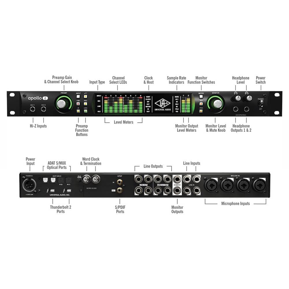 کارت صدا رکمونت استودیویی Universal Audio Apollo 8 — تصویر ۶