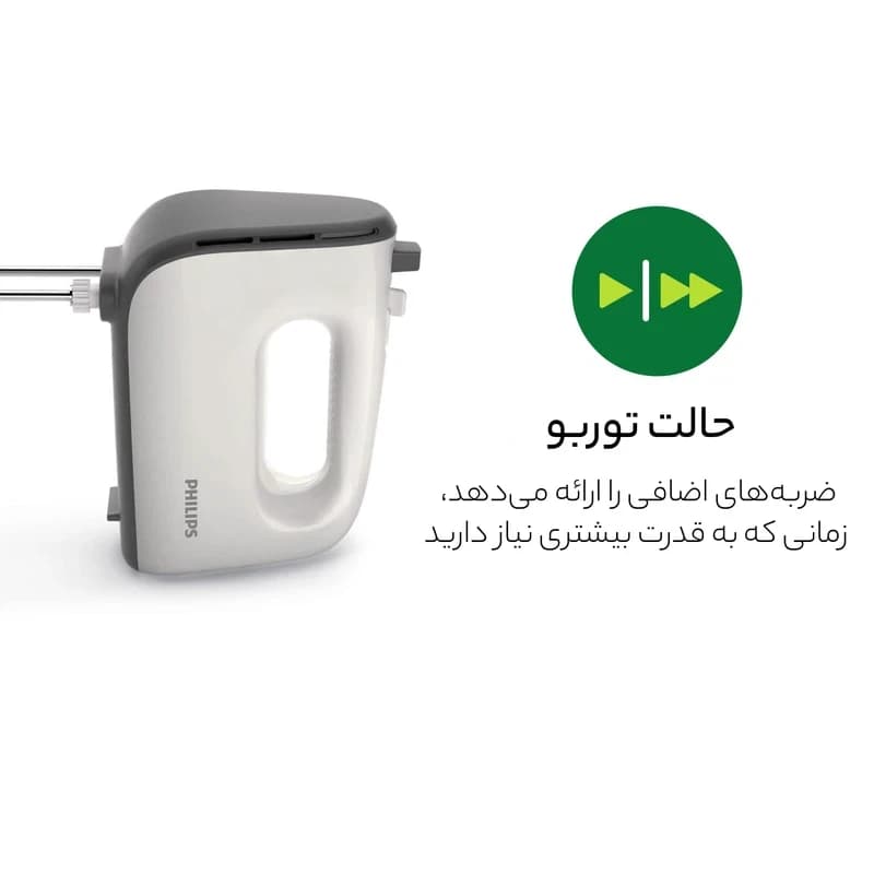 همزن کاسه دار فیلیپس مدل Philips HR3745 کاسه چرخان 3 لیتری و 5 سرعته (کالا اصل) — تصویر ۶