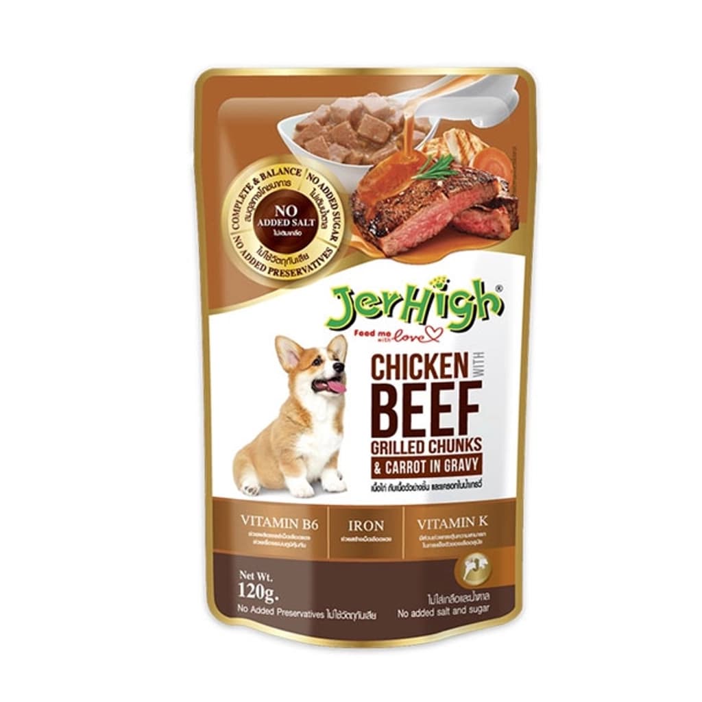 پوچ سگ جرهای 120g JerHigh Chicken Beef