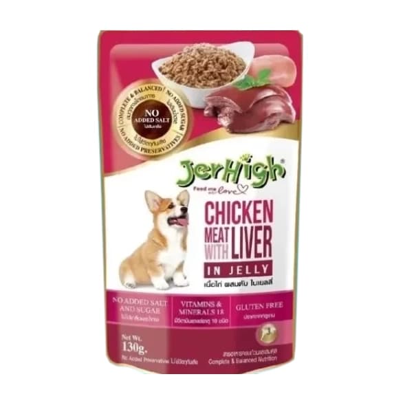 پوچ سگ جرهای 120g JerHigh Chicken & liver — تصویر ۲