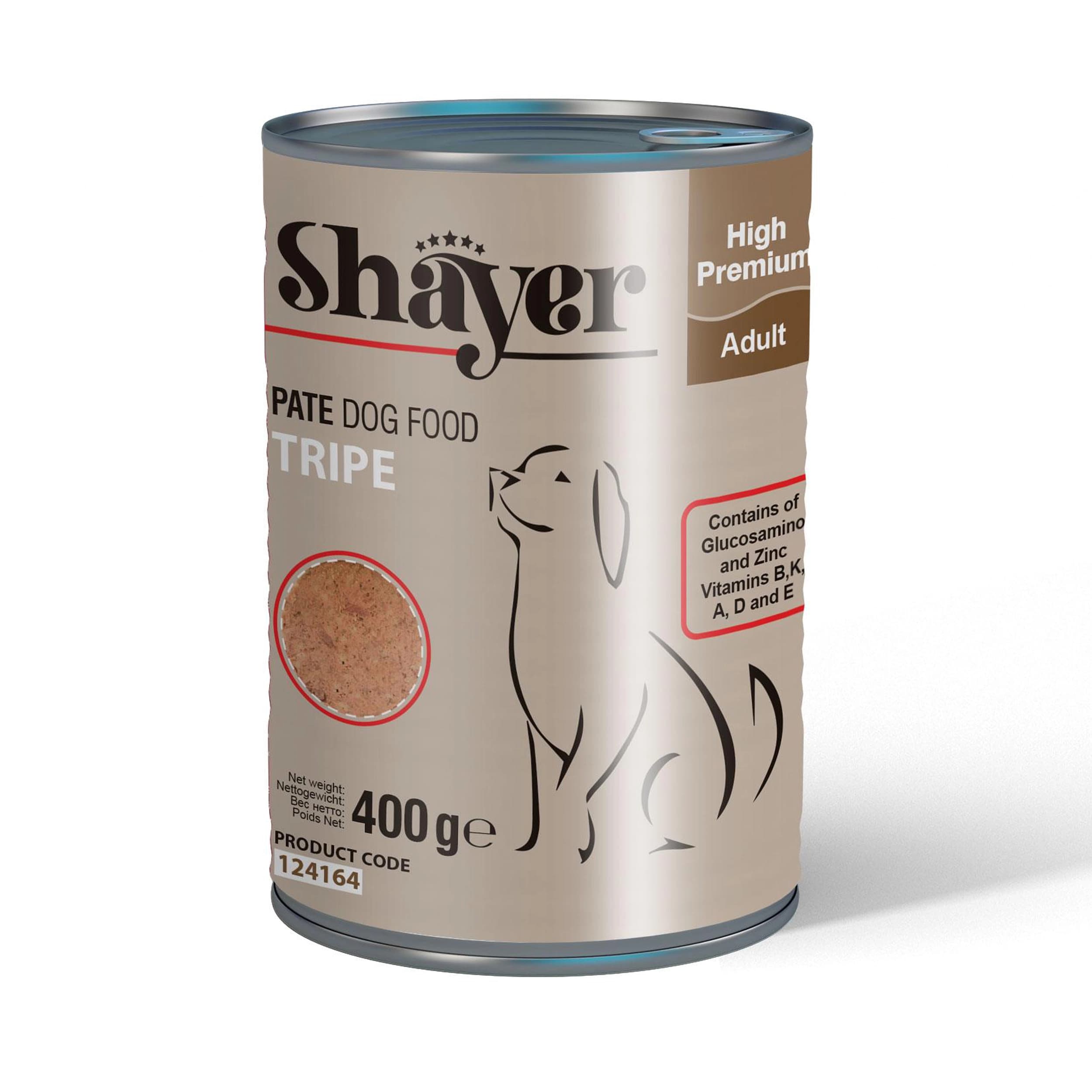 کنسرو سگ شایر پته سیرابی Shayer وزن 400 گرم