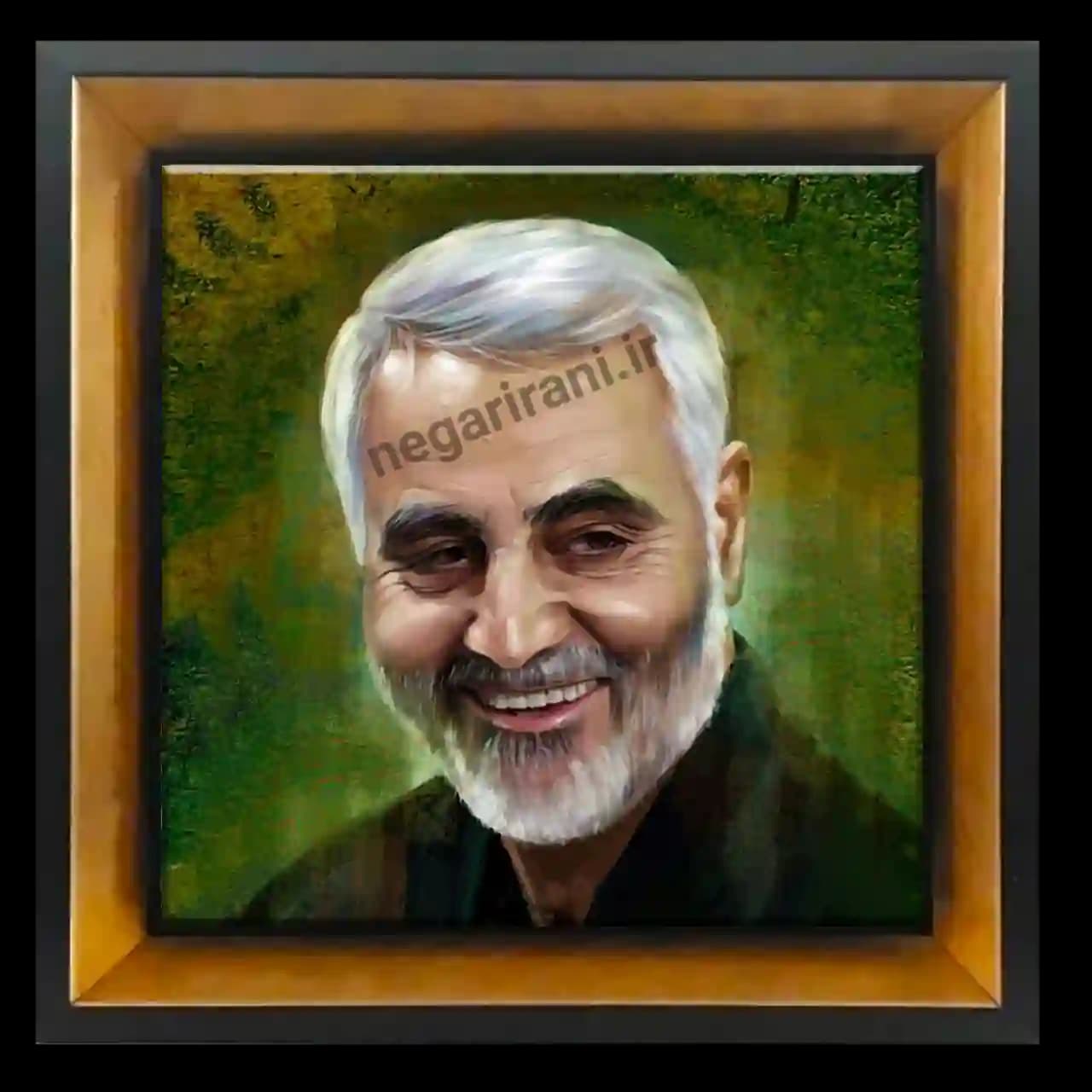 تابلو کاشی شهید سردار سلیمانی مدل 2ZG117