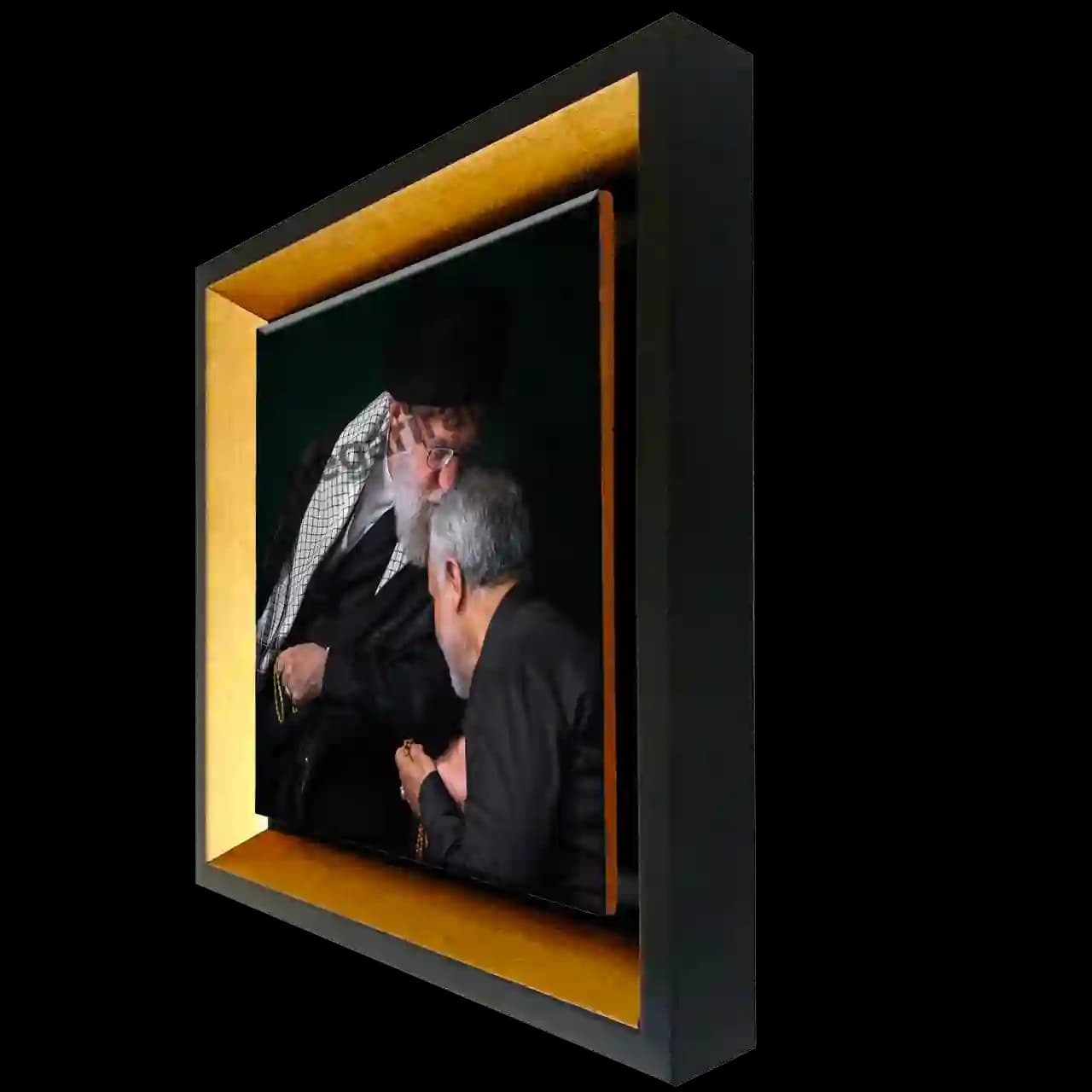 تابلو کاشی شهید سلیمانی و رهبر مدل 2ZG103 — تصویر ۲