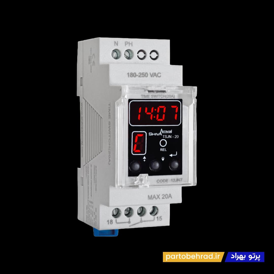 ساعت فرمان ماهانه دیجیتال (6 آمپر) سری N شیوا امواج مدل TSJN-6 12JN3