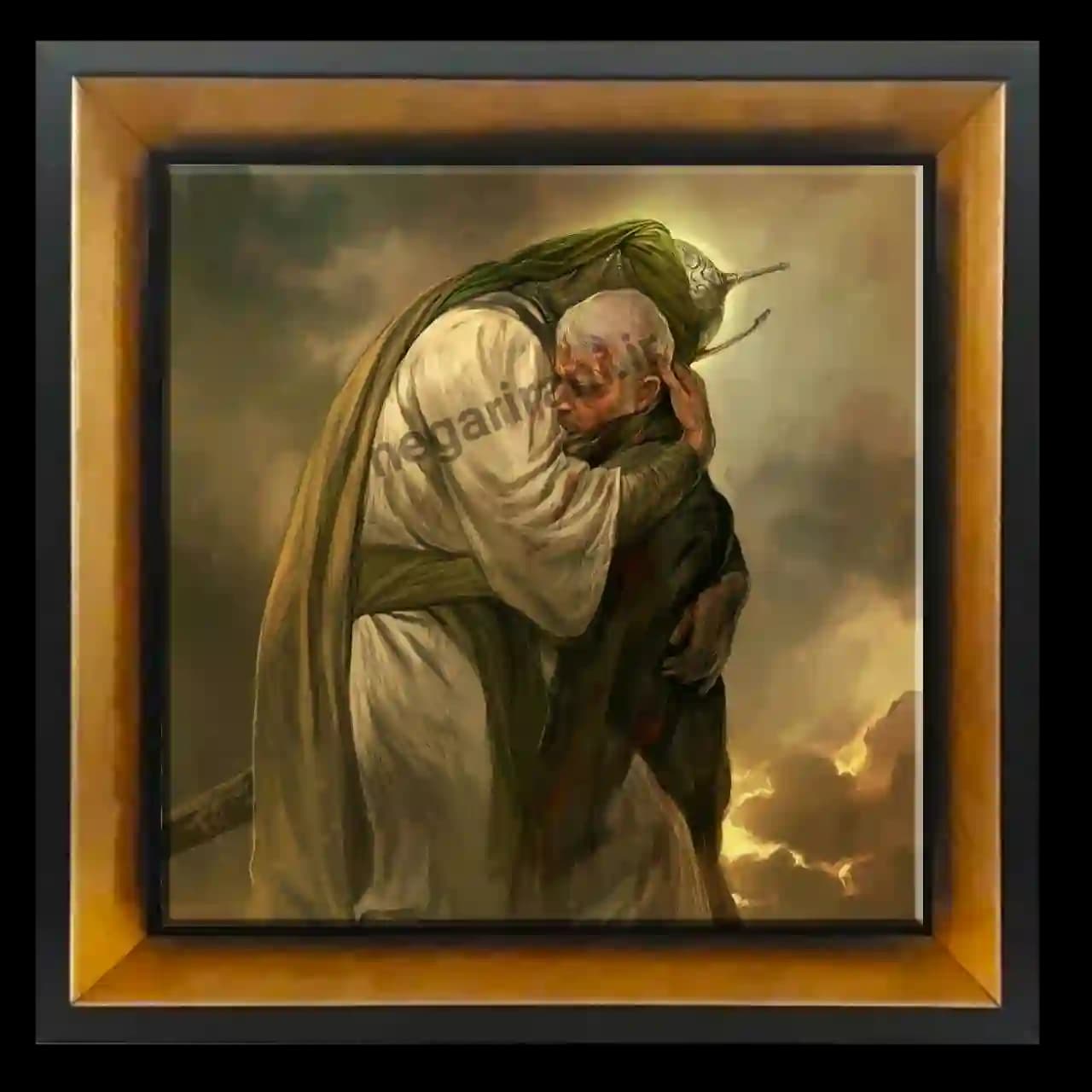 تابلو کاشی حاج قاسم و امام حسین مدل 2ZG99