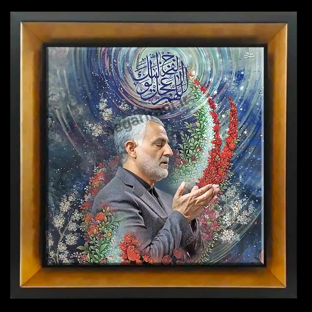 تابلو کاشی شهید حاج قاسم سلیمانی مدل 2ZG96