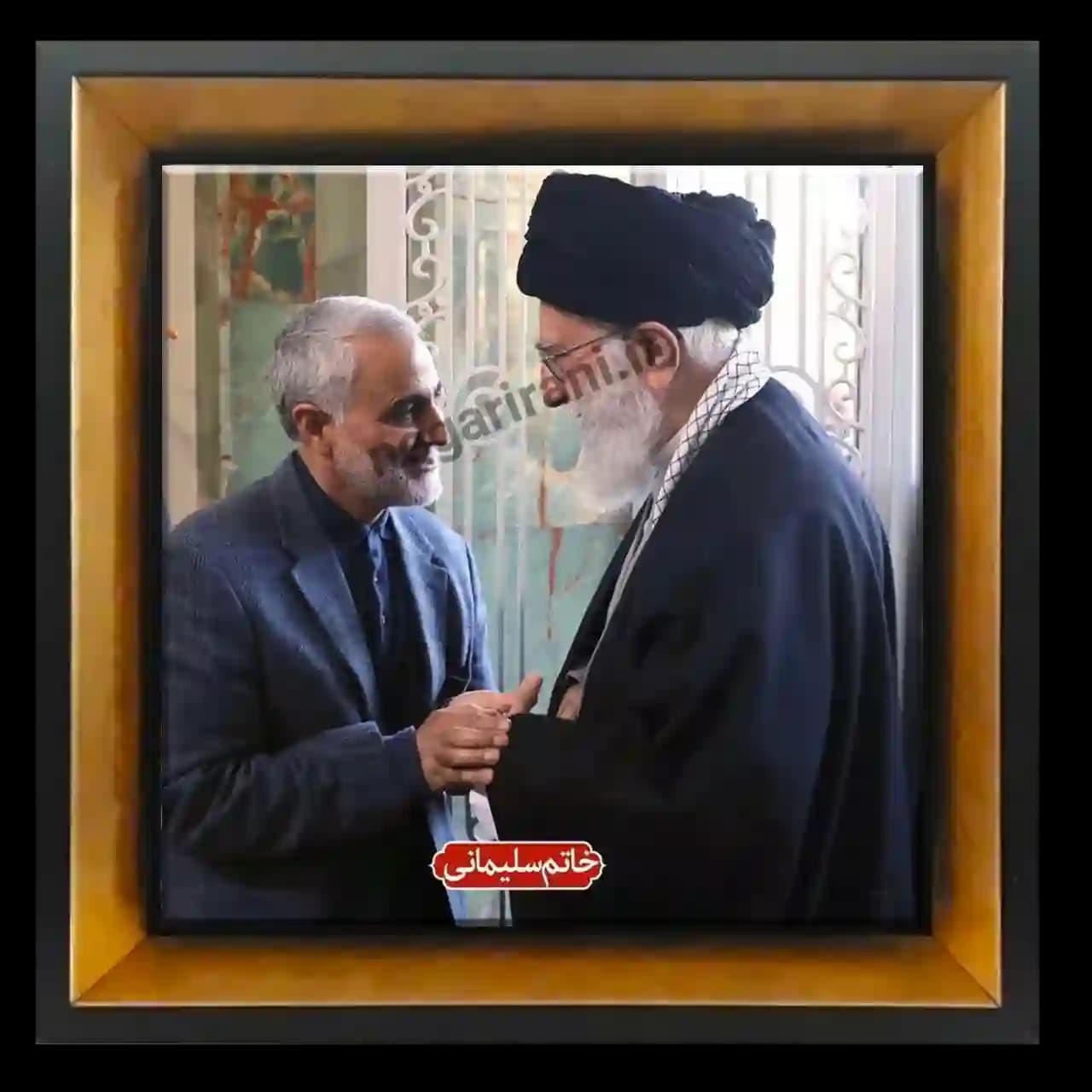 تابلو کاشی رهبری و خاتم سلیمانی مدل 2ZG71