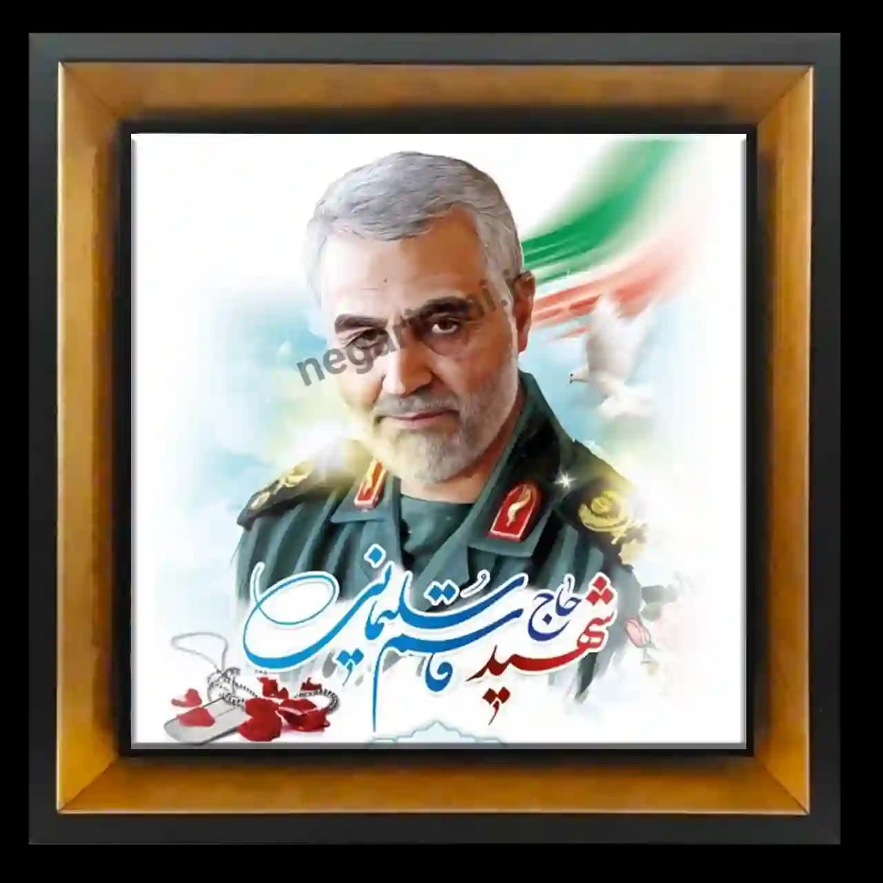 تابلو کاشی شهید حاج قاسم سلیمانی مدل 2ZG67