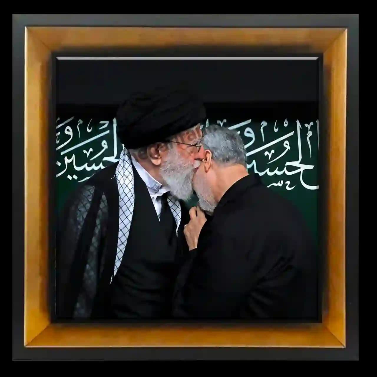 تابلو کاشی رهبری و حاج قاسم مدل 2ZG49