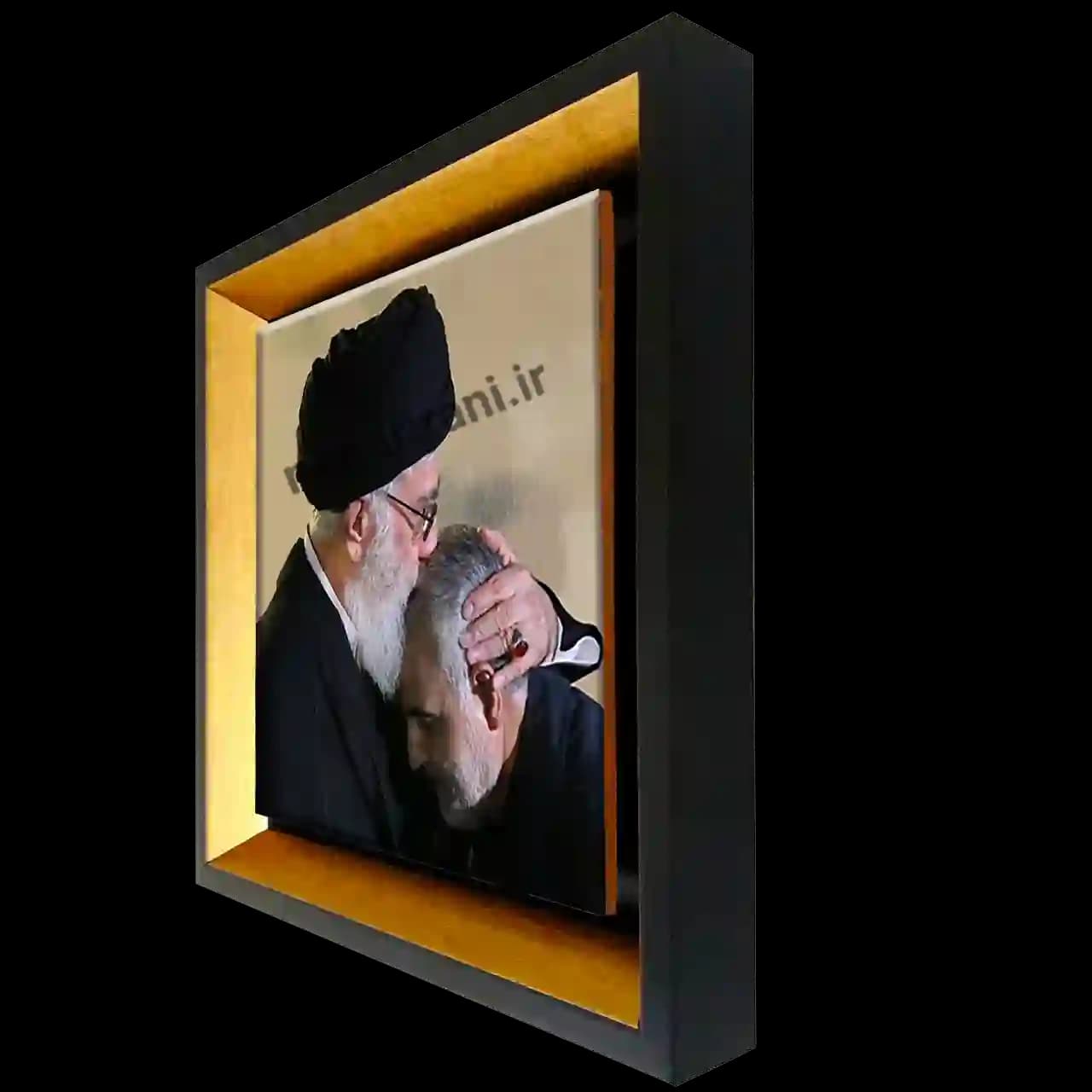 تابلو کاشی شهید سلیمانی و رهبری مدل 2ZG44 — تصویر ۲