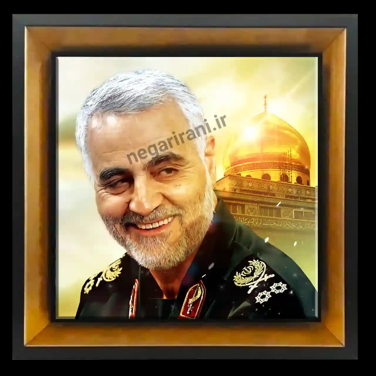 تابلو کاشی شهید سلیمانی و حرم امام رضا مدل 2ZG38