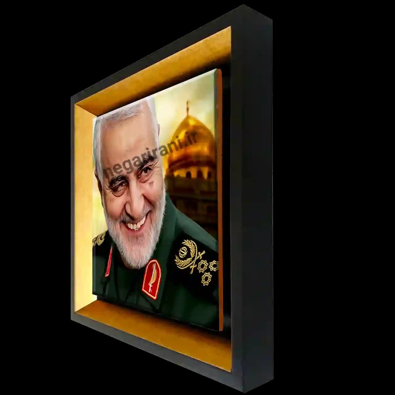 تابلو کاشی شهید حاج قاسم و حرم مدل 2ZG37 — تصویر ۲