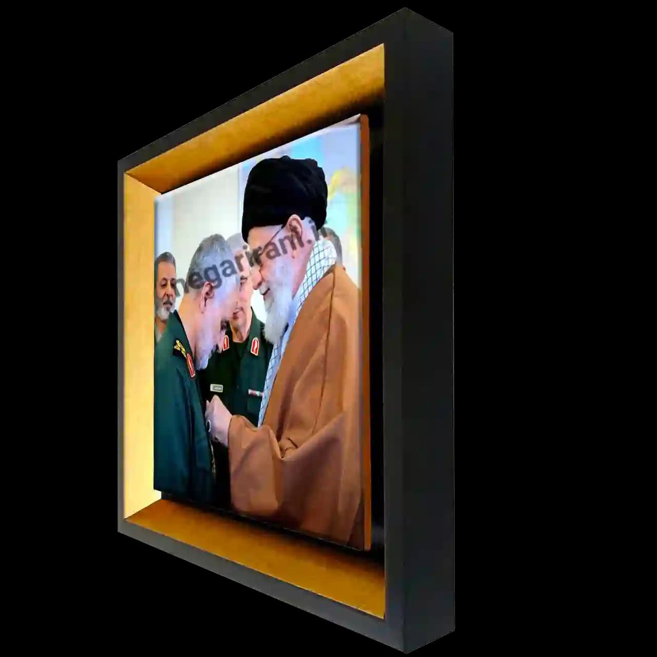 تابلو کاشی شهید حاج قاسم و رهبری مدل 2ZG30 — تصویر ۲