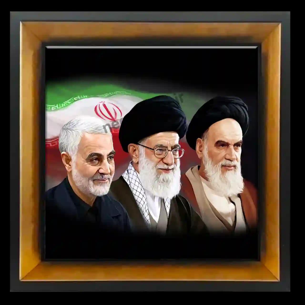 تابلو کاشی رهبر و امام و حاج قاسم مدل 2ZG22