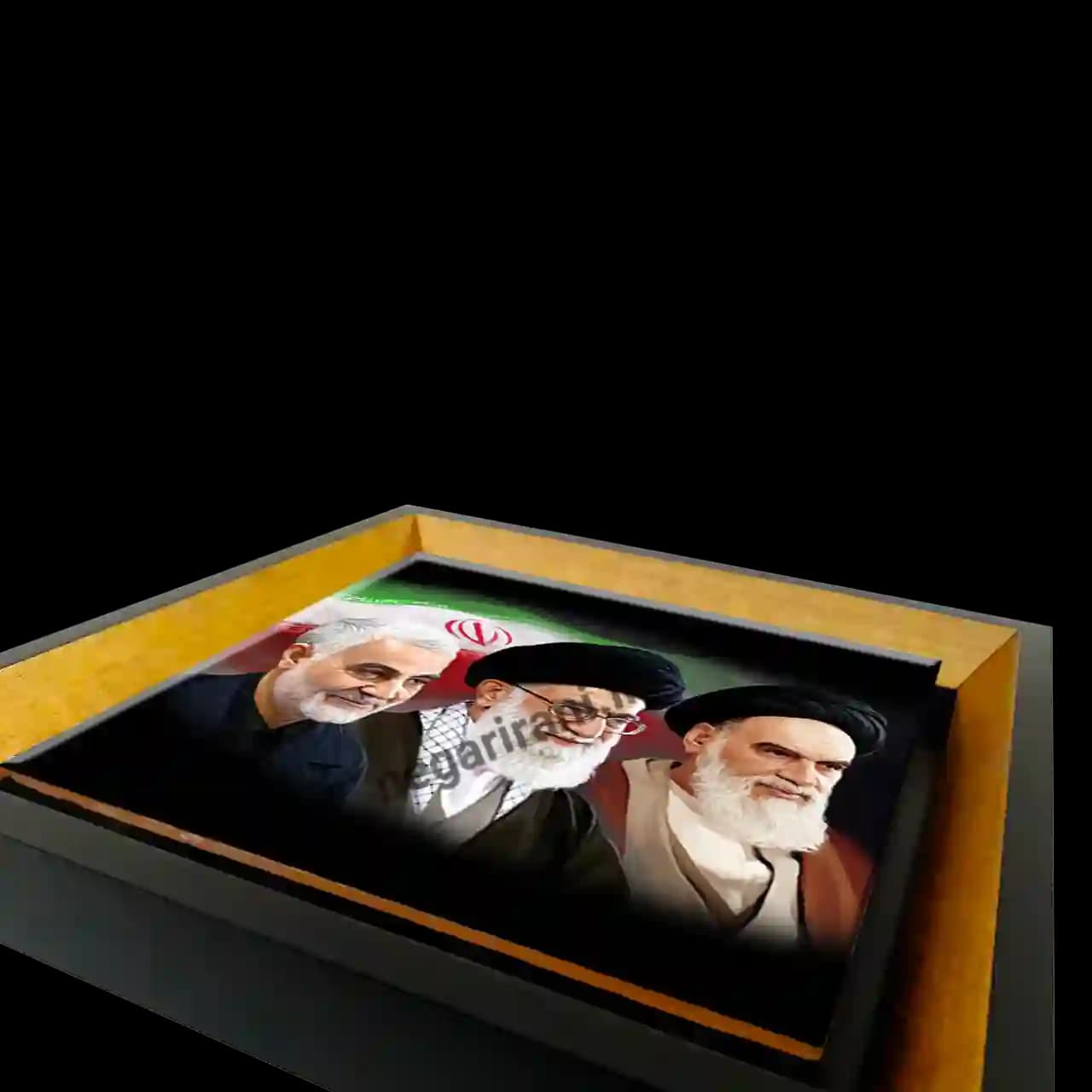 تابلو کاشی رهبر و امام و حاج قاسم مدل 2ZG22 — تصویر ۳